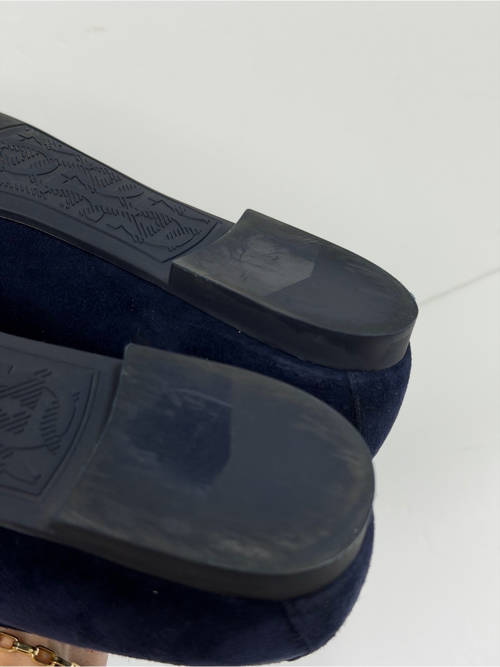 SALVATORE FERRAGAMO Navy Blue Trifoglio Loafer - size 9 C - Picture 8 of 13